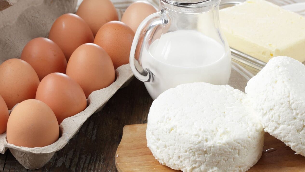Eier und Milchprodukte zum Boosten